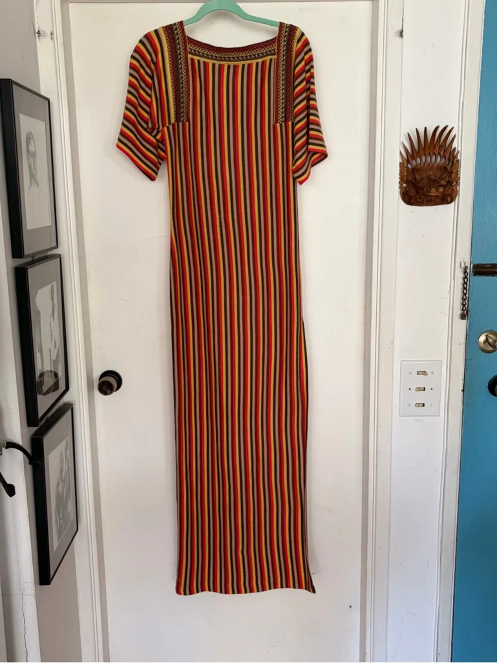 Paul & Joe Striped Knit Undershirt in Red, Yellow, Brown & Cream